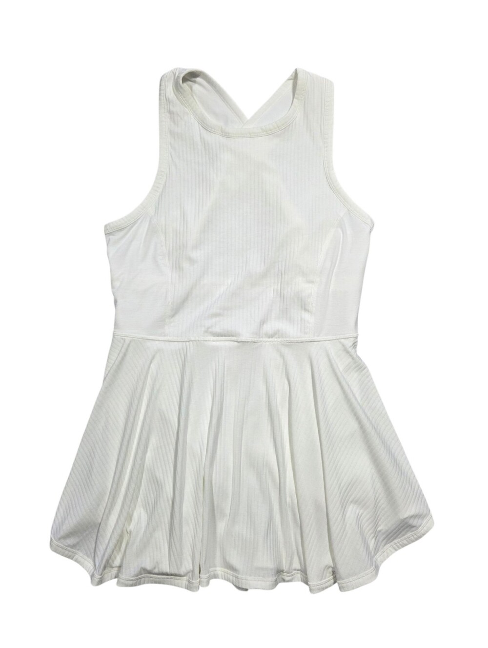 FP Movement White Ribbed Tennis Dress Athletic Mini Skater Size L